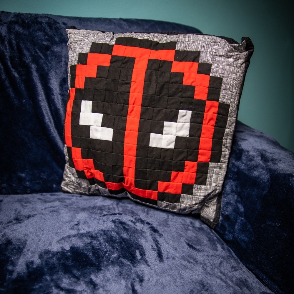 Handmade Deadpool pixel pillow